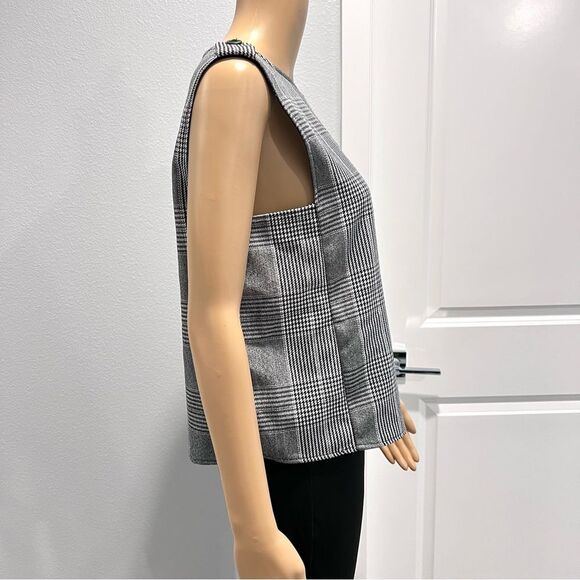 Zara Women’s Sleeveless Tweed Plaid Top Blouse Size Large - Picture 4 of 7